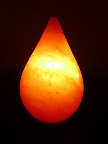 Rock Salt Lamp in Dwe Drop Shape with Electrical Cord and Bulb