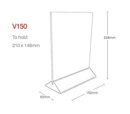 Taymar A5 Menu/Sign Holder with PVC Cover - Clear (Pack of 5)