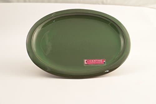 Saucer Oval Stoneware Ceramic Art.S6000- cm.33 x 25 x 2h.- Swamp Green Enamel – certre