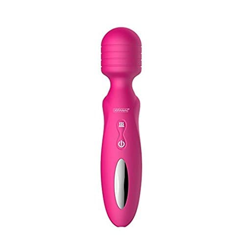 Automatic Heating Cordless Electric Wand Massager - 12x Powerful Multi Speed Vibration Whisper Quiet USB Rechargable Waterproof Handheld Portable Magic Vibration-Therapy Neck Back Shoulders Massager (pink)