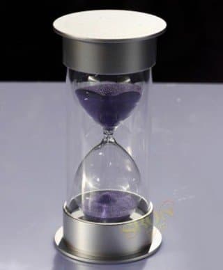 Silver Cover Sandglass Hourglass 30 min Timer - purple