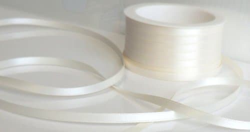 Satin Band 50 M x 6 MM (1 M = 0,10EUR) Ivory Cream Ribbon