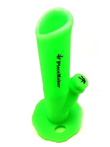 PieceMaker Kermit Bendy Silicone Waterpipe - Green / Glow in the dark - Sold by Muthafunksta