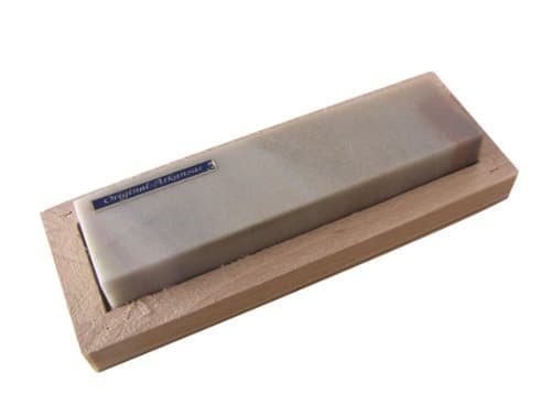 Remos sharpening stone hard Arkansas 100 x 25 mm in wooden box 120x45 mm