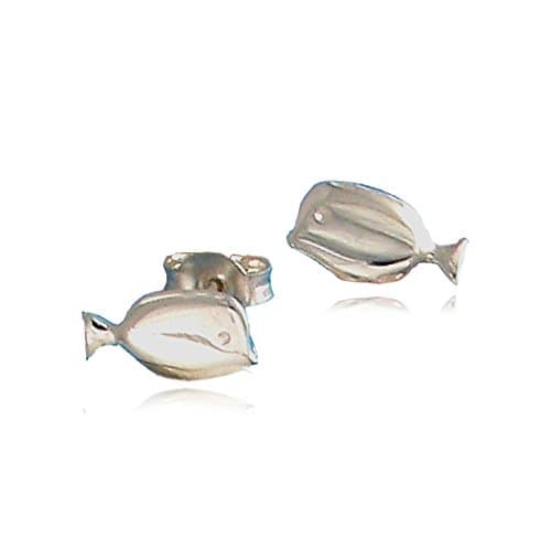 Sterling Silver Surgeonfish Stud Earrings, Gift Boxed, hallmarked, UK made.