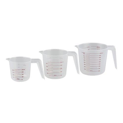 ELEGANCE KITCHEN 76912 Set of 3 Measuring Cups 250 x 500 x 1000 ml Transparent