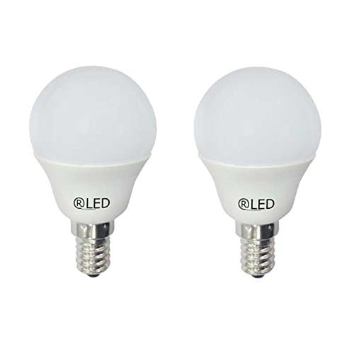 rled Pack of Bulbs LED Spherical with Warm Light E14, 5.2 W, Yellow, 4.5 x 7.95 cm, Pack of 2