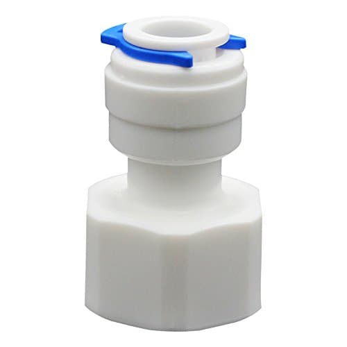 LYMeiTool mini white POM Quick Water fittings 1/2 BSP Female Thread To 3/8 OD Hose Connection Straight Push in Connect for RO Water Reverse Osmosis Water Purifier,Pack of 4