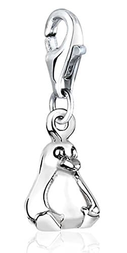 .925 Sterling Silver Penguin Clip on Charm