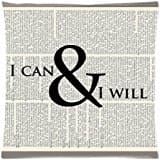 The New Arrive 2015 ORIGINAL ARTWORK Printed on Upcycled Dictionary Page Inspirational Art Motivational Poster Quote Art I Can and I Will Pillow Cases - 18x18