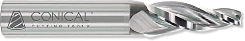 Conical Tool Company G-206 7.0° HSS Tapered End Mill - 3 Flute x 1/8'' Tip x 0.4933'' Large Diameter x 1/2'' Shank x 1 1/2'' Length of Cut x 3 1/4'' Overall Length