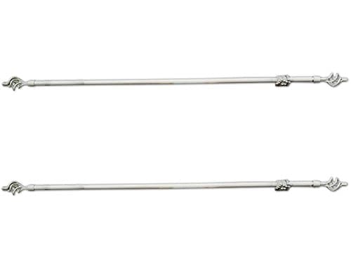 Set 2 Pezzi Batons Extendable Curtain Wrought Iron - 120 x 210 cm - Cream