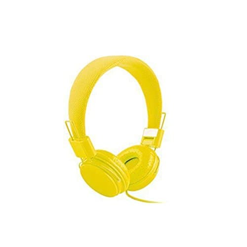 Headband Lightweight Stereo Foldable Headphones with Microphone and Remote Control Headband Headphones 3.5mm Cartoon Earphone Headset Dj Headphones (yellow)
