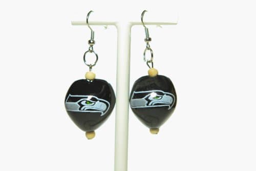 NFL Seattle Seahawks Go Nuts Kukui Nut Earrings