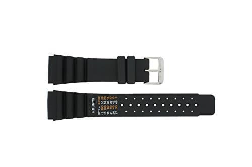 Dutch Forces watch strap Diver Rubber / plastic Black 24mm (Only watch strap - WATCH NOT INCLUDED!)