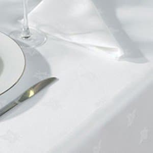 White Egyptian Cotton Ivy Leaf Damask Tablecloths - Various Sizes