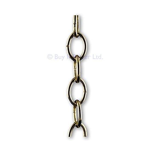 Brass Open Link Chain For Chandelier and Lighting Medium Oval 22mm x 15mm 2 Metre Pack