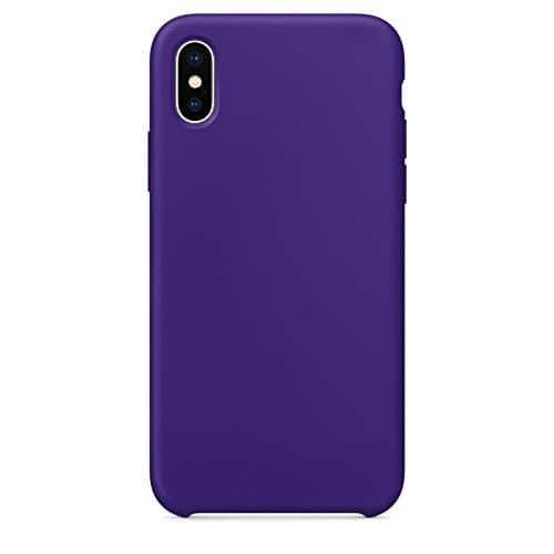 iPhone X Silicone Case, LINDIANSHUMA Liquid Silicone Gel Rubber Shockproof Case with Soft Microfiber Cloth Lining Cushion for Apple iPhone X,Ultra Violet