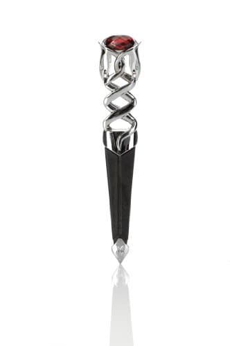 Celtic Serpent Stone Polished Chrome Safety Sgian Dubh