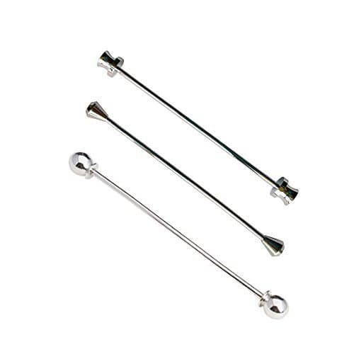 SuperBZ Comb 3pcs Men's Collar Pin Collar Bar,Silver,Each of Cap Shaped ,Ball Shaped and Cone Shaped by SuperBZ