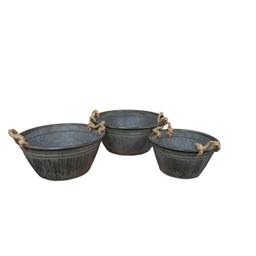 Set of 3 Large Metal Bowls