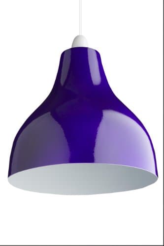 Retro Modern Cafe Style Bistro Dome Glossy Ceiling Metal Light Shade Pendant - Purple