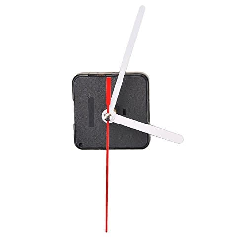 Quartz Clock Movement Mechanism With Hands Parts Kit Replacement ,18 mm /0.72 inches Total Shaft Length,123mm/4.84inch Second hand Length Powered By 1.5V AA Battery Black