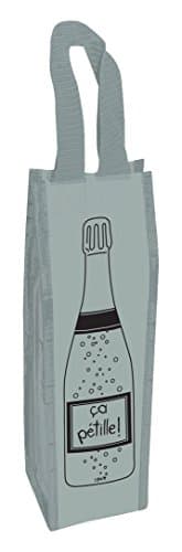 Incidence Paris 42355 - an isothermal bottle bag - “ça petille pattern - silver plastic -10.3 x 10.3 x 38 cm