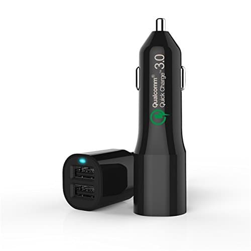 Car Charger Adapter, Qualcomm Quick Charge 3.0 port and Type-C Port, Universal can charge all Mobile Device