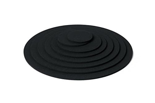 Table Mat Round Felt Set of 12 Assorted Sizes + Colours Hey Sign, felt, 02 - black, Durchmesser Ø 10 cm