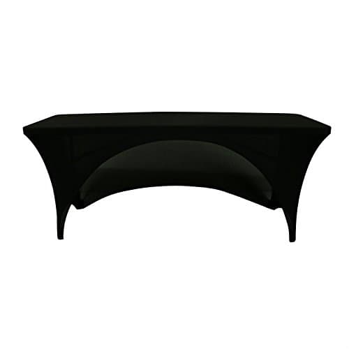 Spandex Stretch Cover Tablecloth For 6ft foot table 180cm x 75cm x 75cm One Side Arched 1 Pc Black