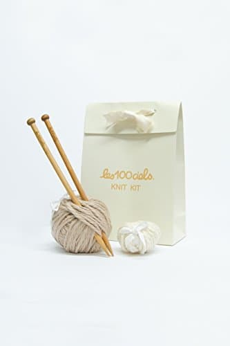 Les 100 Ciels Bobble Hat Knit Kit (Swan), One size, Camel