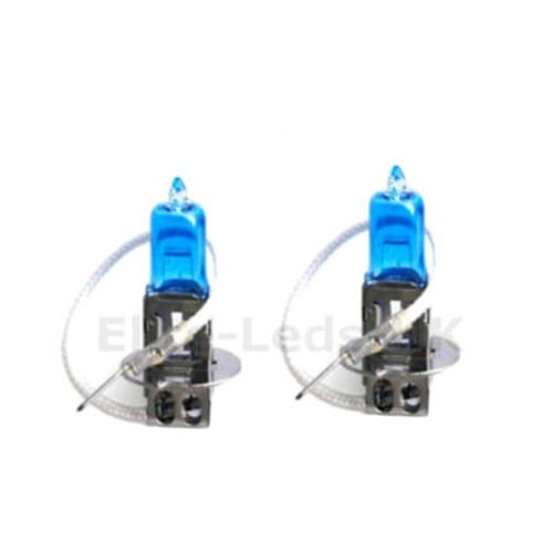 2 x H3 100w Super White Ultra Bright Headlight Bulbs 12V Xenon Look, Halogen Upgrade Car Vehicle (1 Pair)