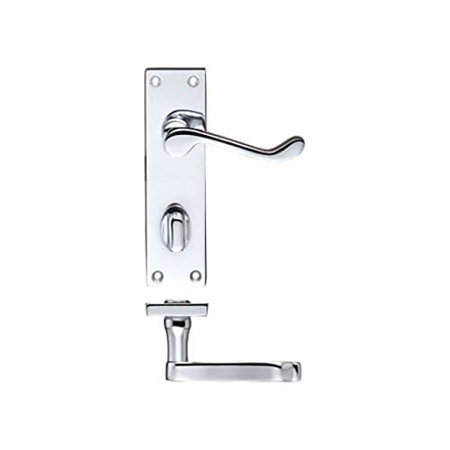 Vic Scroll Lever Handles - Polished Chrome Lock / Latch / Bathroom / Euro Lock (Bathroom)