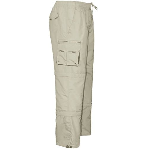 Mens 3 in 1 Elasticated Waist Summer Cargo Combat Trousers Lightweight Pants