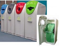 Maxi Tri Top Bin Green Lid Waste to Trap Waste Helical – Centre Centres Waste Bin Waste Bin Universal Waste Sorting Bin Rubbish Bin Container by