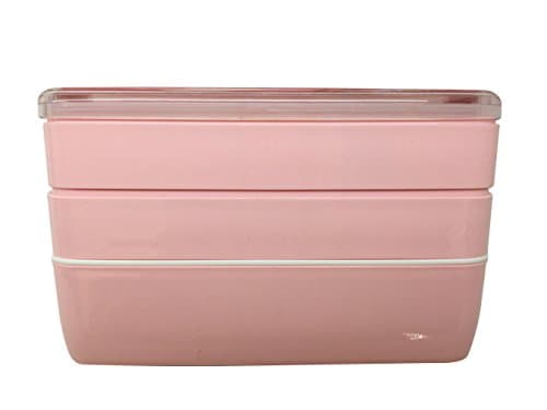 Bento Box/Lunch Box,MACDIAZ Microwave Bento Lunch Boxes For Kids Adults,Japanese Bento,BPA Free,Cultery,Reusable,Portion Control,Lunch Container,3 Tier (blue) (PINK)