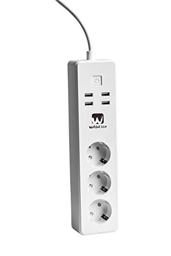 Waga Remote Control Home WiFi Intelligent Power Socket with Surge Protection 3 Way Multi Socket and EU Plug 4 USB Charging Ports