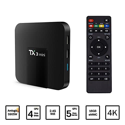 LHTC 4K Mini TV Box, Android 7.1 Smart TV Box , Quad Core 2GB/16GB 4k Ultra HD KODI 17.3 Wifi Smart Streaming Media Players,Support 4K Video Devoding and Playback,3D Games