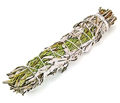 Large 9" (22cm) white sage and cedar smudge stick for smudging aromatic cleansing