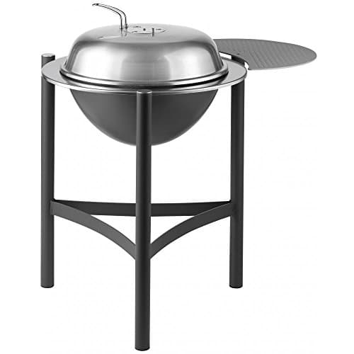 Stylish Stainless Steel Kettle Charcoal BBQ With Sidetable Has Simple Design & Many Unique Details With Patented Liner That Collects Grease and Ash - High Quality Cookware For The Best Possible Cooking Results By eCommerce Excellence (No Cover)