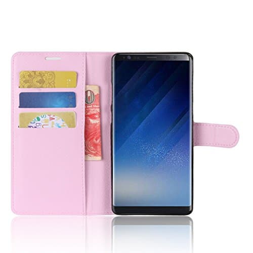 Rockwey® Samsung Galaxy Note8 mobile phone sets,TPU+PU leather cover flip cover card wallet Anti-scratch,anti-skid(Pink)