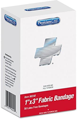 PhysiciansCare - XPRESS First Aid Kit Refill, Bandages, 1" x 3" Fabric, 50/Box 90240 (DMi BX