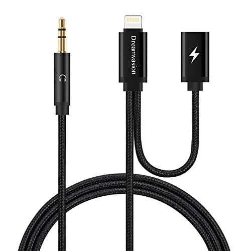 Dreamvasion iPhone 7 Car Auxiliary Audio Cable Lightning to 3.5mm Aux Cord with Lightning Charger Adapter for iPhone 7 / iPhone 7 Plus, Home / Car Stereos and More, Supports on Latest iOS 10.3.2