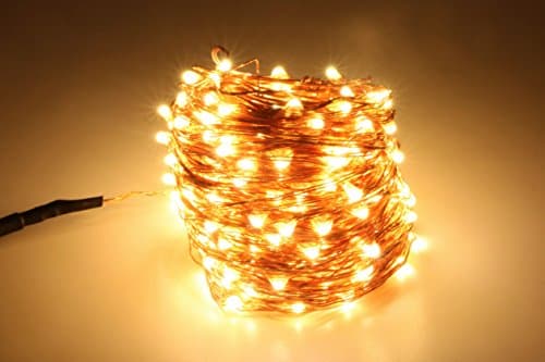 AMDUDU Christmas String Lights 33ft 10M 100 LED Waterproof Copper Wire Rope Light for Xmas Party Wedding Outdoor IP65 Patio Decor - Warm White