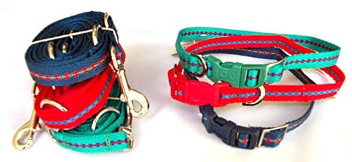 Collar & Adjustable Training Lead Set Design Puppies Toy and Small Dog (10" (25cms), Navy Blue)