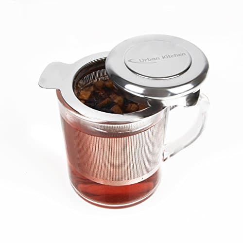 Premium Tea Infuser &amp; Strainer with Lid and Double Handles - Stainless Steel - Single Cup - Perfect Strainer for Loose Leaf Tea by Urban Kitchen