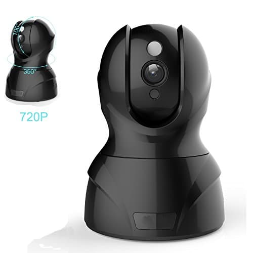 720P Wlan IP Camera, Wireless Home Security Camera, WiFi Surveillance Security System Video Recording Dome Camera, Monitor for Baby &amp; Pet (720P, Black), - Topgio
