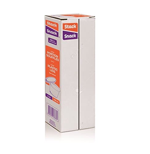 Stack Snack 4OZ-WL-125 SM-4OZ-WL-125 Disposable 4 Ounce Jello Portion Cups with Lids, Clear