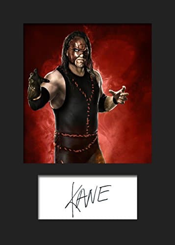 KANE WWE #2 Signed Mounted Photo A5 Print